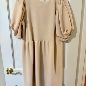 HYFVE Cream A-line Puff Sleeve Dress for Wedding Guest